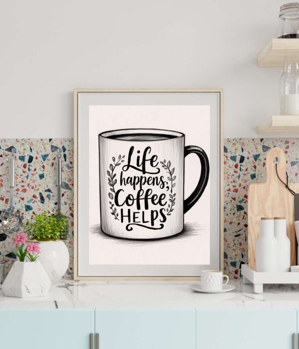 CMHPrints's tweet image. Bring a little #humour (and caffeine love) to your space with this "Life Happens, #Coffee #Helps" digital #art 
#ArtPrint #PrintableArt #DigitalDownload #WallArt #HomeDecor #ModernArt #ArtLovers #InstaArt #Artwork #quotes #selflove #EtsyFinds etsy.com/uk/listing/430…