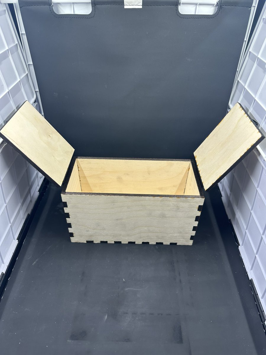 Imagine this first test piece’s painted color on the second piece with its bigger size and better hardware….  Could be used stood up as a card storage box OR on its side with doors open as a display…  Examples in replies! I’ll be fine-tuning this idea if anyone is interested!