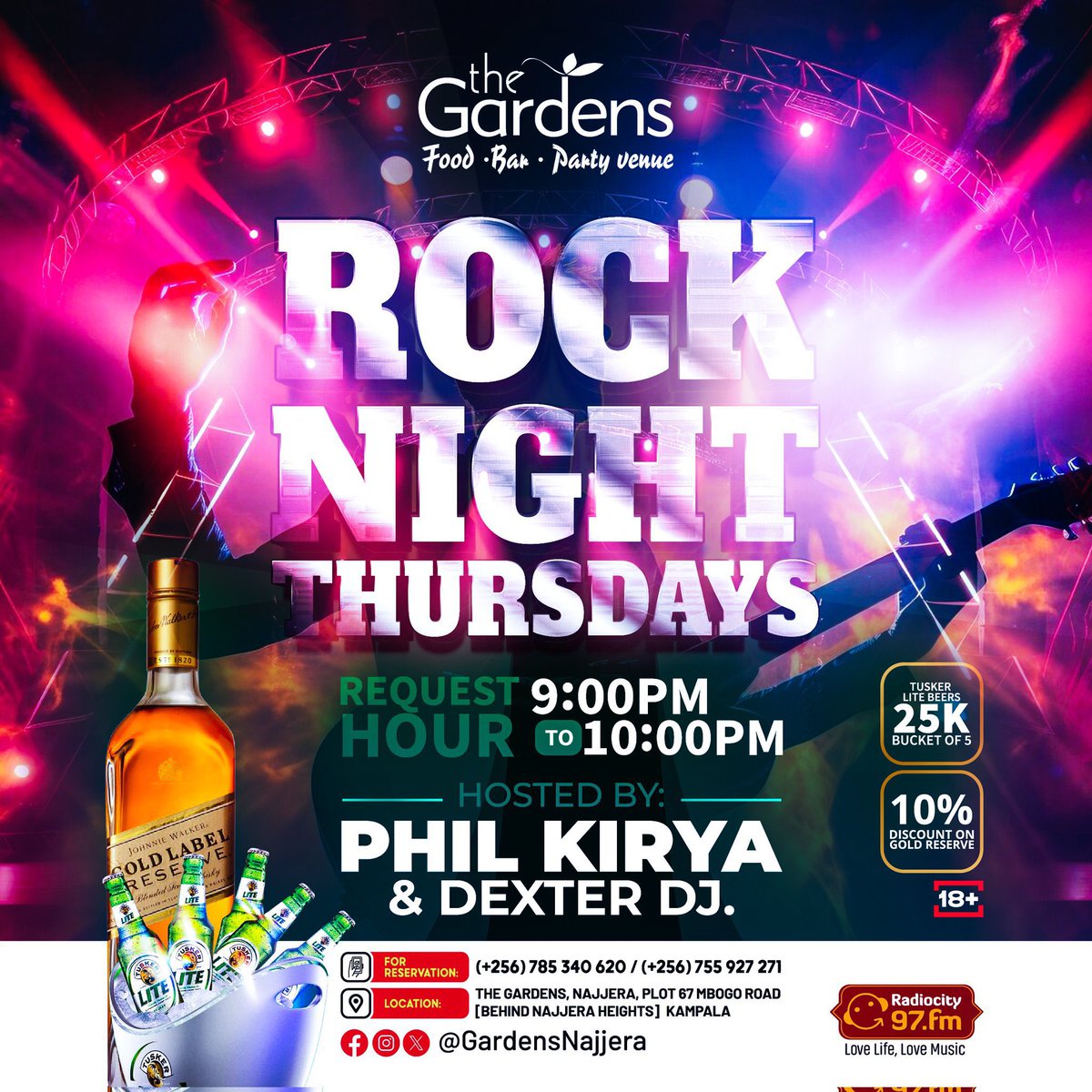 dexterdj__Ug's tweet photo. This Week β
π
ππΏ Thursday - #RockThursdays - @GardensNajjera
ππΏ Saturday - #IbandaNight - @DaForest_
ππΏ Sunday - #AmapianoMeetsHipHop - @GardensNajjera
#Mainest π½ https://t.co/zoypfiYCxx
