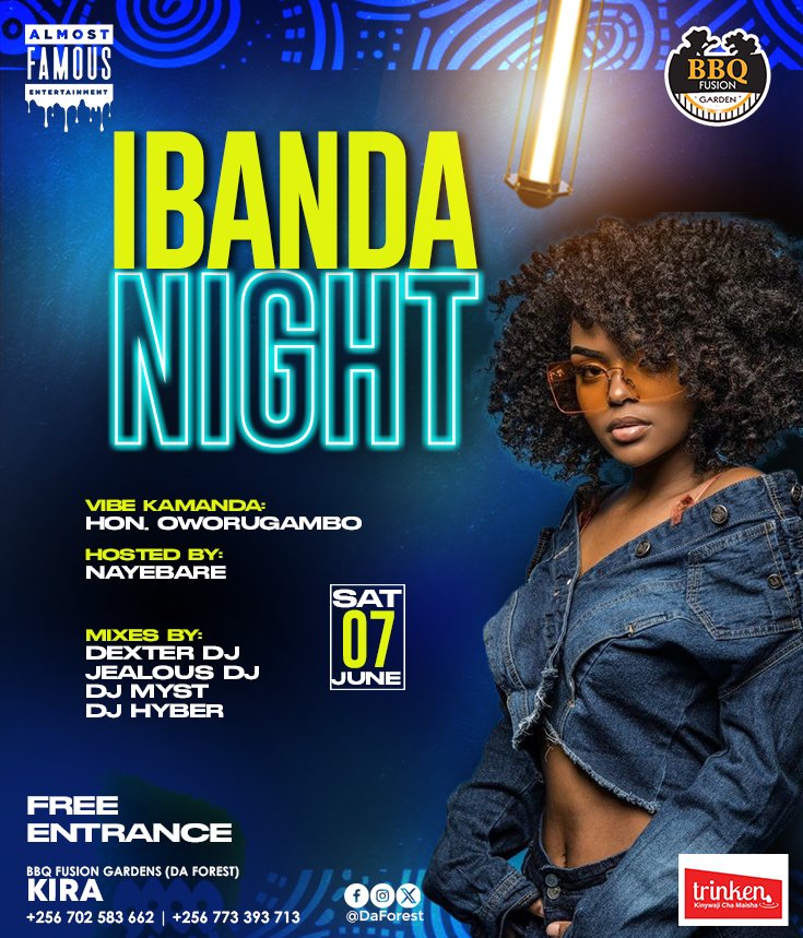 dexterdj__Ug's tweet photo. This Week β
π
ππΏ Thursday - #RockThursdays - @GardensNajjera
ππΏ Saturday - #IbandaNight - @DaForest_
ππΏ Sunday - #AmapianoMeetsHipHop - @GardensNajjera
#Mainest π½ https://t.co/zoypfiYCxx