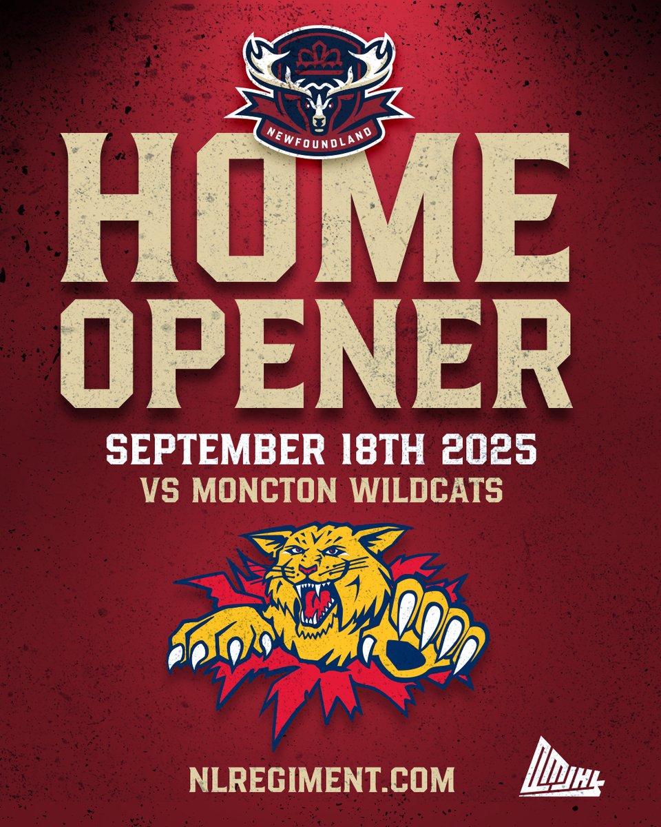 Newfoundland Regiment (@nlregiment) on Twitter photo Newfoundland Regiment Hockey begins on home ice at <a href="/MBCentre_SJSEL/">Mary Brown's Centre</a>.
September 18th versus the <a href="/monctonwildcats/">Moncton Wildcats</a>!
Join the waitlist for partial season ticket packages or single game tickets so you don't miss a moment of the action 👇
Single game tickets⬇️
chl.ca/lhjmq-regiment… Newfoundland Regiment Hockey begins on home ice at <a href="/MBCentre_SJSEL/">Mary Brown's Centre</a>.
September 18th versus the <a href="/monctonwildcats/">Moncton Wildcats</a>!
Join the waitlist for partial season ticket packages or single game tickets so you don't miss a moment of the action 👇
Single game tickets⬇️
chl.ca/lhjmq-regiment…