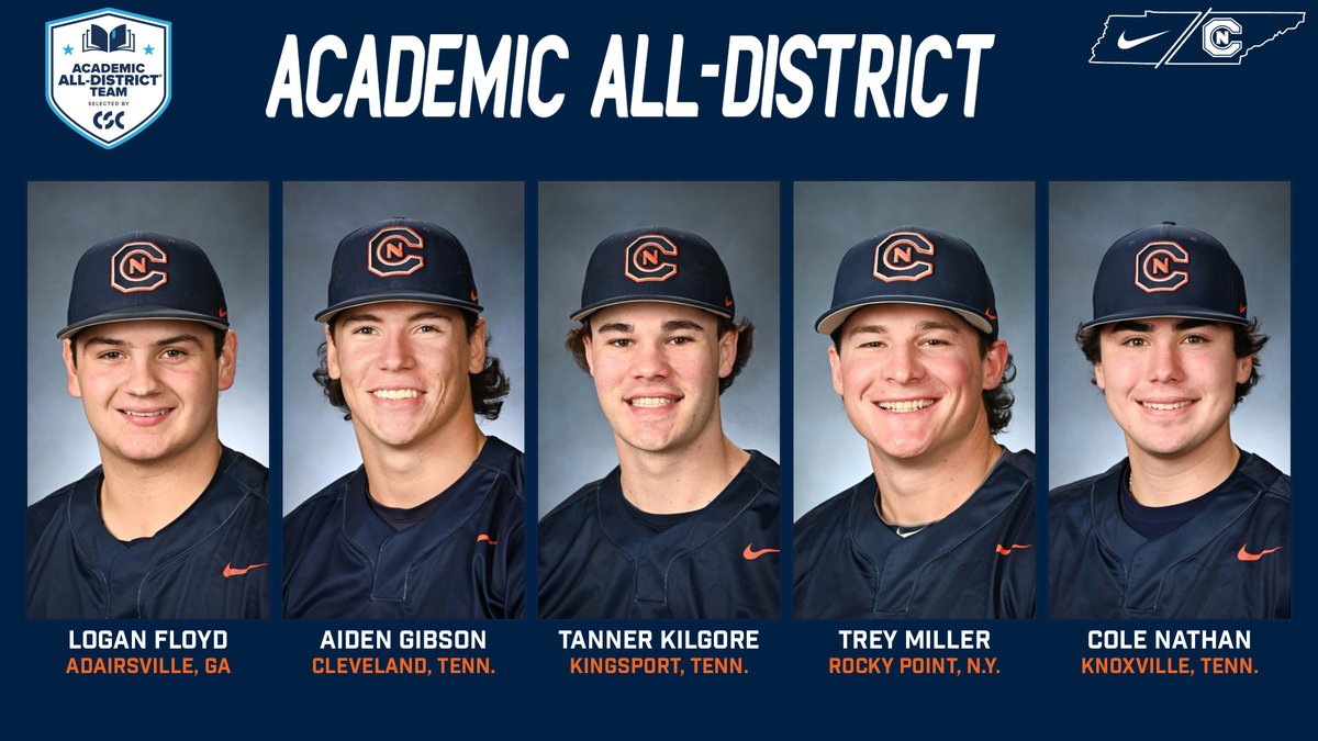 For the third consecutive season, <a href="/CNBaseball/">Carson-Newman Baseball</a> puts 5⃣players on the <a href="/CollSportsComm/">College Sports Communicators</a> Academic All-District team

📰 cneagles.com/x/s4bw5

<a href="/CNBaseball/">Carson-Newman Baseball</a> x #TalonsUp
