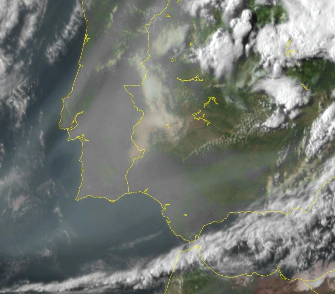 Si veis el cielo turbio y con cierto tono rojizo no es por la calima.

El humo de los terribles incendios que están asolando Canadá, ha atravesado todo el Océano Atlántico y lo tenemos encima ahora mismo afectando principalmente el suroeste de la Península Ibérica.