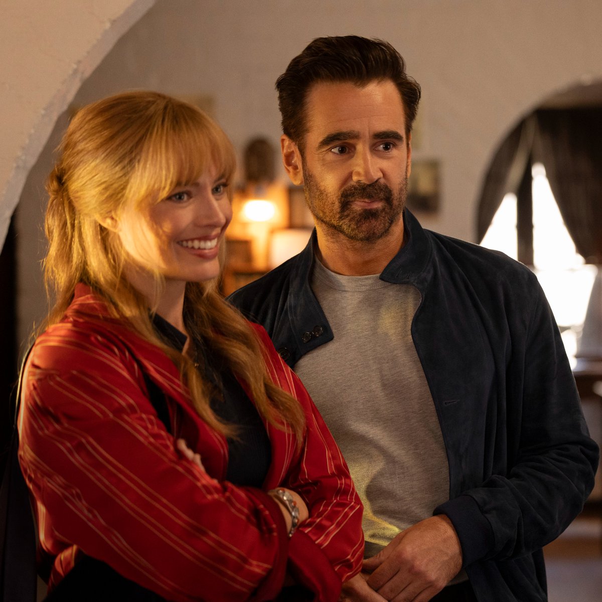 THR's tweet photo. Margot Robbie and Colin Farrell are stepping into old chapters of their lives in #ABigBoldBeautifulJourney. Full trailer: https://t.co/r1vQosDcMQ https://t.co/u63p9acwMh