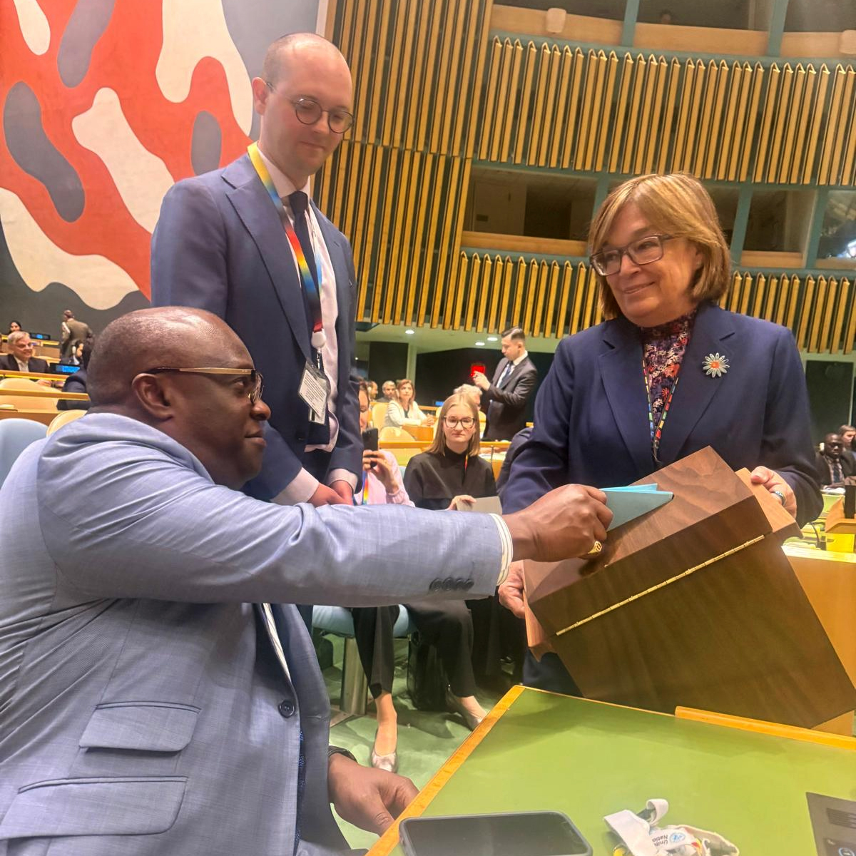 Ghana congratulates 🇧🇭Bahrain, 🇨🇴Colombia, 🇨🇩DR Congo, 🇱🇻Latvia and 🇱🇷Liberia for their successful election to serve as non-permanent members of the United Nations Security Council for the term 2026-2027. <a href="/HaroldAgyeman/">Harold Adlai Agyeman</a> <a href="/GhanaMFA/">Ghana MFA</a> <a href="/UNinGhana/">UNinGhana</a>