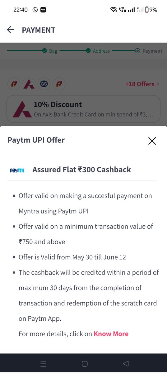 Real_4V's tweet photo. Got scammed by Myntra, paid from Paytm and applied Flat cashback of ₹300 offer, received only ₹20 cashback, when clicked on TNC the offer says flat cashback of ₹300 however when clicked on read more it's cashback of upto ₹20"
@myntra @jagograhakjago @Paytmcare @MyntraSupport https://t.co/oXl4QpEFSk