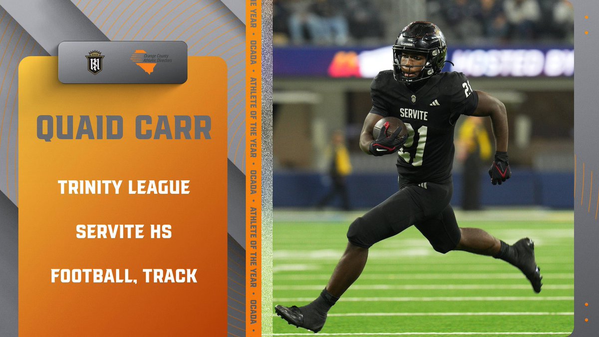 Congratulations to Quaid Carr ‘25 on being named Trinity League Male Athlete of the Year after an incredible high school career in which he earned 8 varsity letters! 

Carr graduates as an All-League, All-CIF &amp; All-OC honoree in both football and track &amp; field.

#credo #gofriars