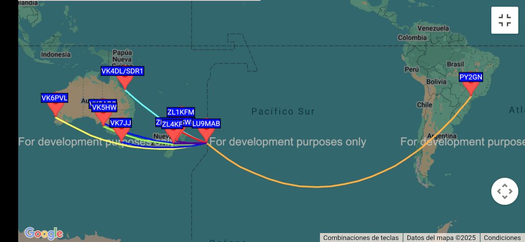 Día solar 31 del pico lu9mab-1, volando por tercera vez en el océano Pacífico sur hacia Sudamérica. Condiciones de propagación algo erraticas, luego de la última tormenta geomagnetica del sol, aunque el tracker del globo fue recibido a más de 10 mil km por PY2GN.