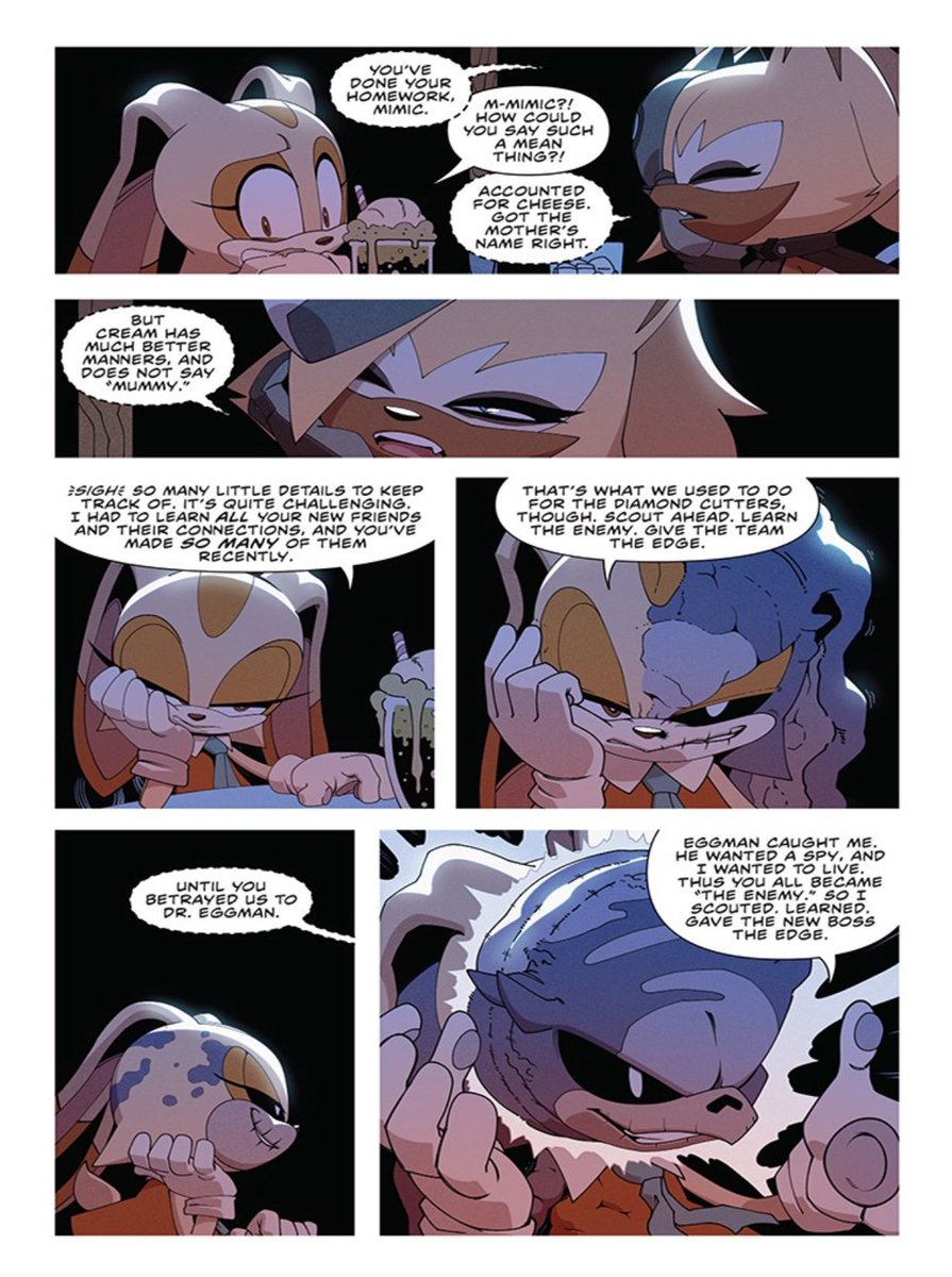 Here's new preview pages for #IDWSonic Issue 79.

Story: @IanFlynnBKC
Artwork: @AdamBryceThomas
Colors: Leonardo Ito de Oliveira
Letters: @eDukeDW

#SonicNews 