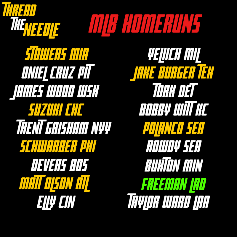 GriMeZT1's tweet image. #GamblingX #MLBHR #ThreadTheNeedle