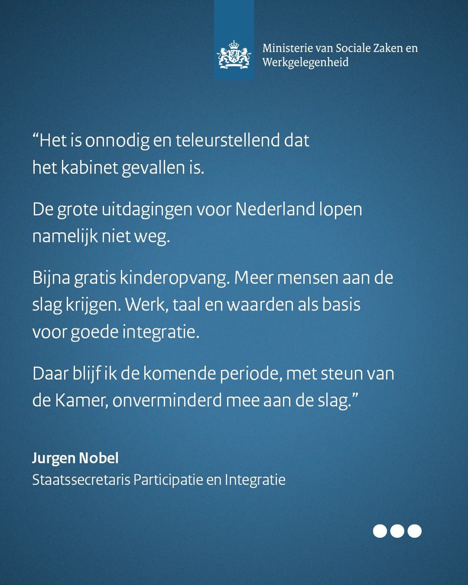 StasSZW's tweet image. Mijn reactie op de val van het kabinet. 👇🏼