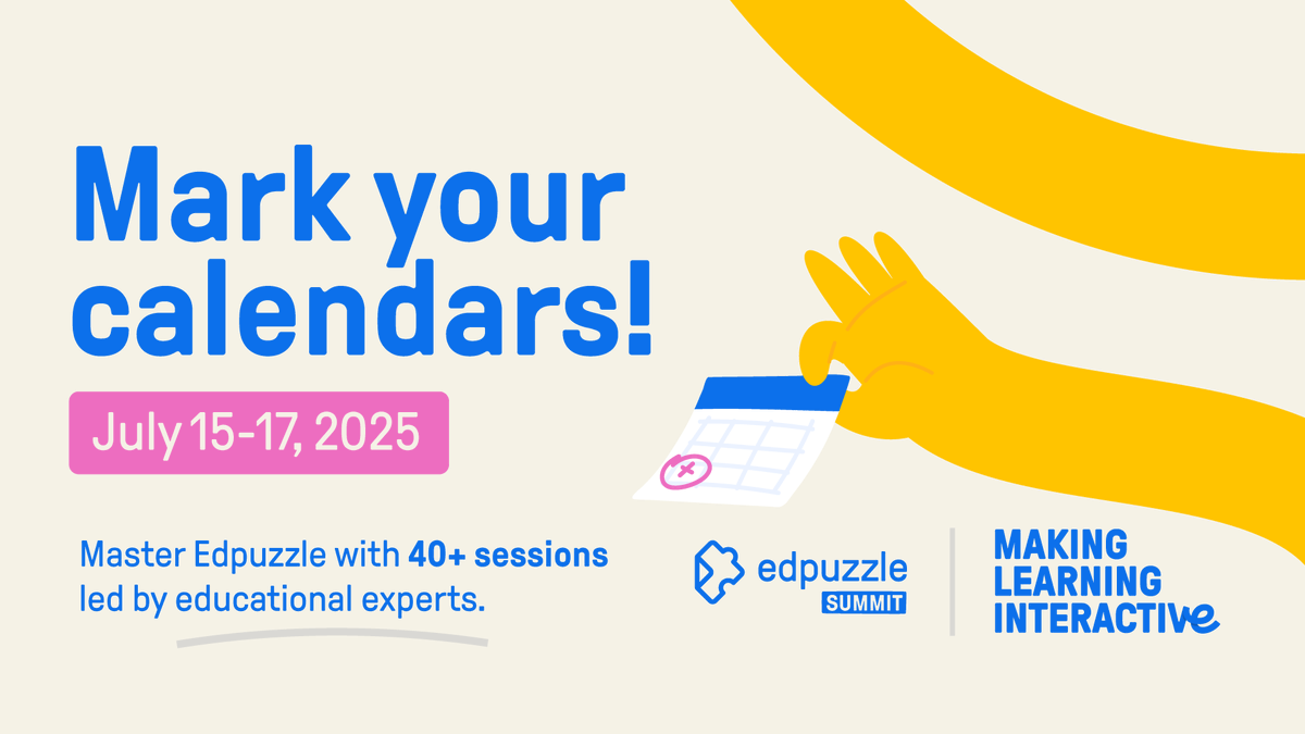 7,000+ teachers registered last year — think they were onto something? 😉

#EdpuzzleSummit is back: 40+ sessions, 3 days, all free.

Master your #Edpuzzle game without leaving your couch. 🧩

➡️Save your spot: bit.ly/4mKCqpq