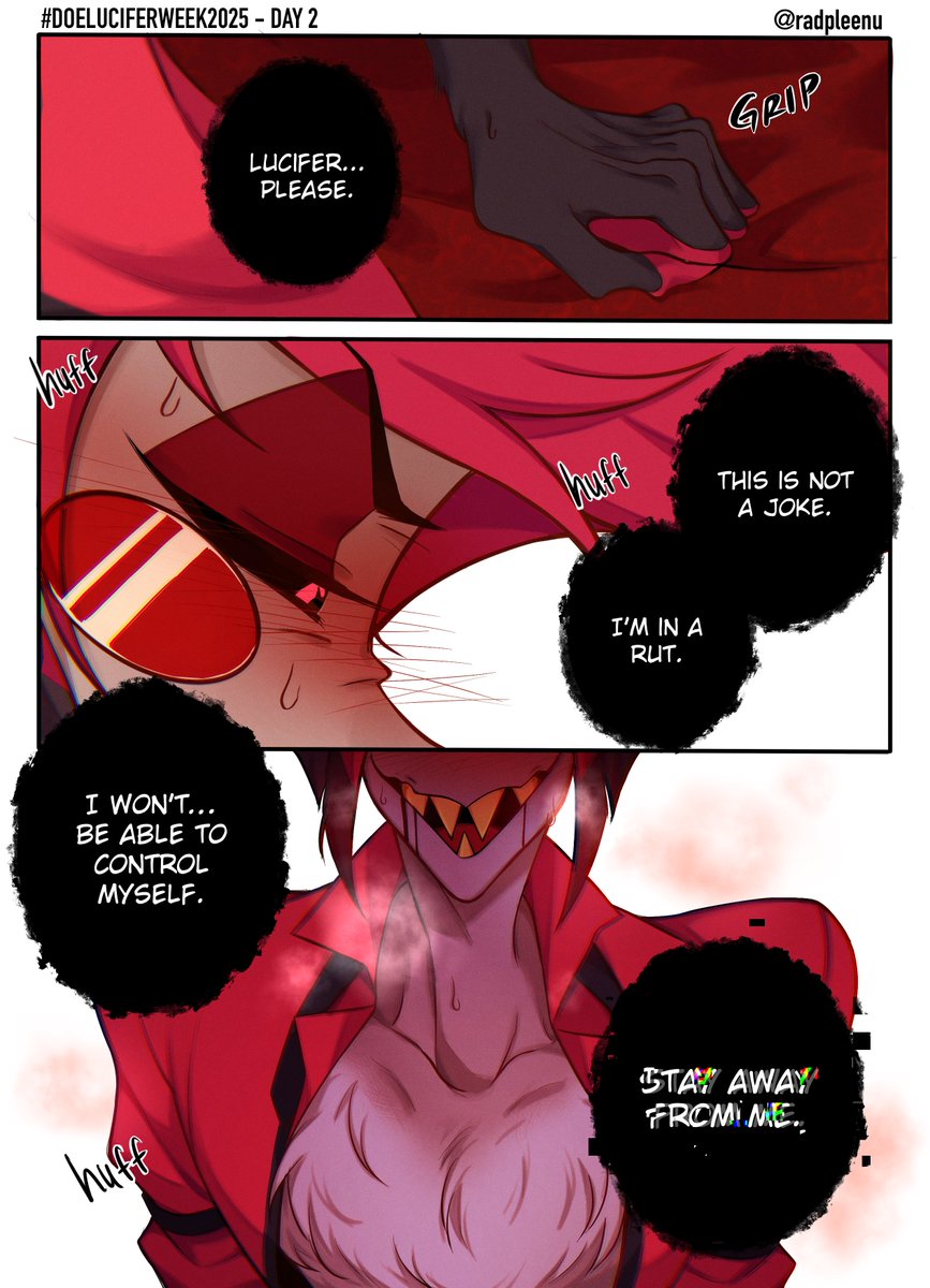 radpleenu's tweet photo. #DOELUCIFERWEEK2025
Day 2: Heat/Rut/Fluff

「Let me help you.」
#radioapple https://t.co/GIB3ziTWva