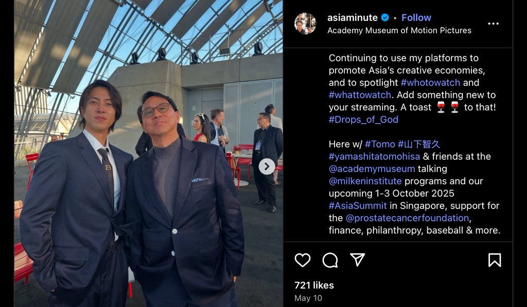 CurtisSChin's tweet photo. #USA 🇺🇸 #Japan 🇯🇵 : join us in a toast 🍷& a RT / re-post.
📸: in LA with @Tomohisanine #Tomo #YamashitaTomohisa of @AppleTV+ #France2 @hulu’s TV series “Drops of God.” @dropsofgodHulu #神の雫 #山下智久 #Yamapi #山P #Drops_of_God
Details 👉#whattostream
https://t.co/9HfxXI9jBz https://t.co/0SAMzxWJ3w