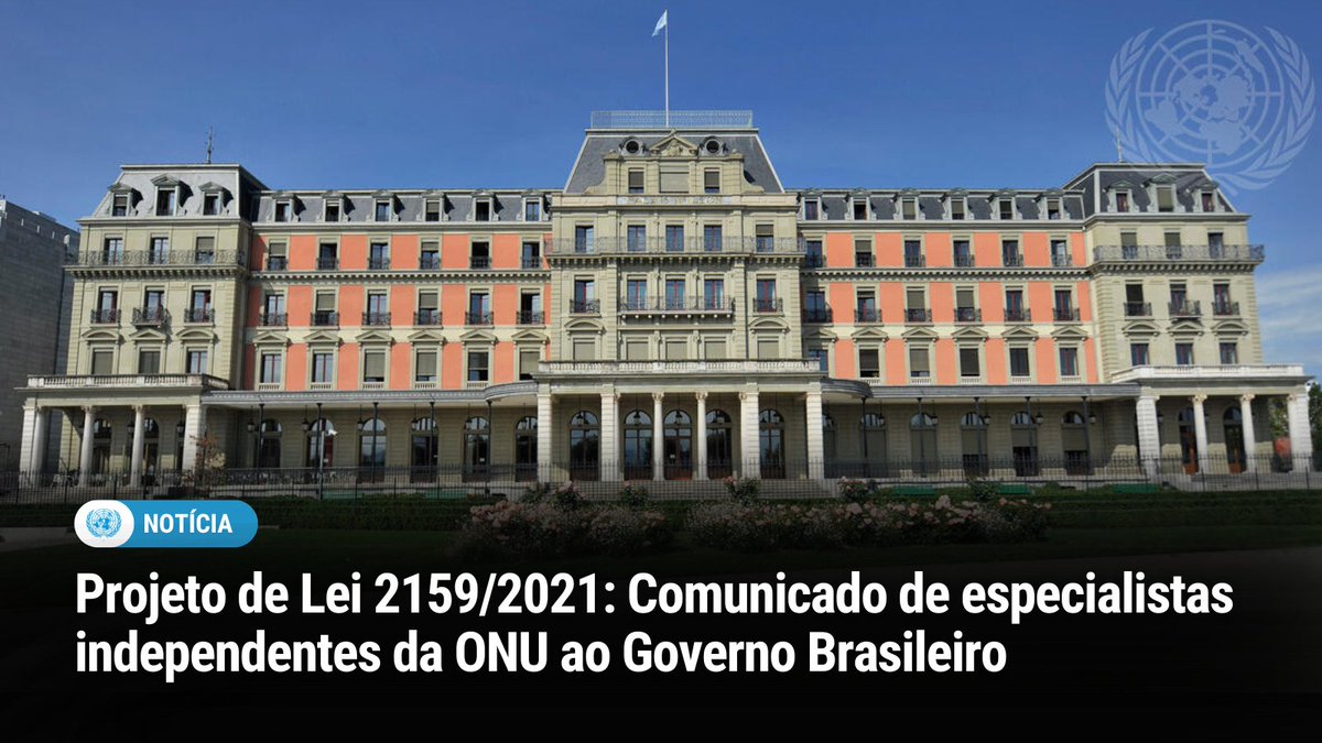 ONUBrasil's tweet photo. Grupo de Relatores Especiais e Especialistas Independentes da @ONU_derechos alerta que #PL2159/2021 pode causar danos irreversíveis ao #MeioAmbiente, aumentar a #Poluição e prejudicar os #DireitosHumanos.
➡️ Leia carta ao @govbr: https://t.co/8o0pJZT84D https://t.co/k4kdISEyQG