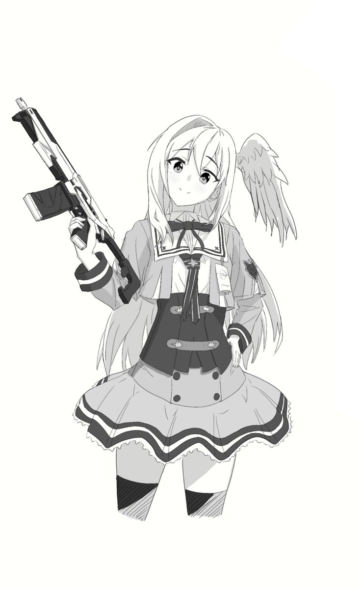 色塗りの知識が無いのでモノクロです。
スズミ

#ブルアカ