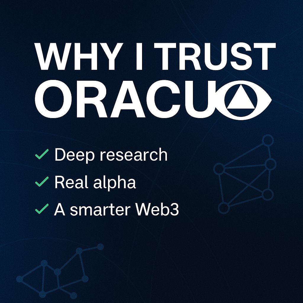 Iamcharles____'s tweet photo. In a sea of Web3 noise, @oracul_crypto stands out.
Not because of hype, but because of real value, solid research, and a community that actually builds.
Here’s my experience with Oracul and why I’m proud to be part of this tribe 🧠👇
#Oracul #Web3 https://t.co/K6Fk56hO80