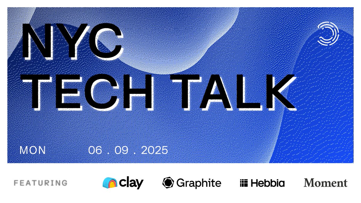 Jenyangwong's tweet image. On Monday (June 9th) we're featuring @clay_gtm, @withgraphite, @HebbiaAI and Moment for an evening of eng demos and light bites. Join us!