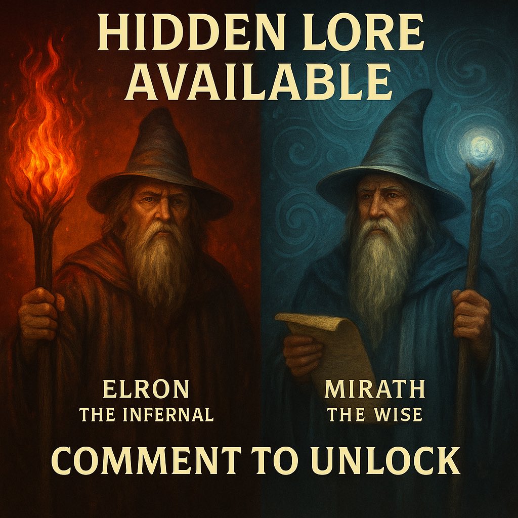 FamilyWizardNft's tweet photo. 🧙‍♂️ Elron the Infernal &amp; Mirath the Wise hide ancient secrets…
Their true story is written, but only whispered.

Want to hear part of their hidden lore?

✅ Follow me
💬 Comment “story”

I’ll share a piece of the scroll in DM 📜
Only for those who believe in magic.

#OpenSea https://t.co/3eXwZA85fW
