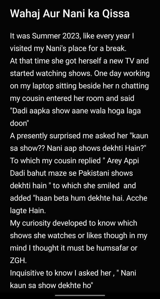 KhalidFariya's tweet photo. From a long time I wanted to share this one . A small Anecdote of my Nani featuring Wahaj Ali. 
At that time I wasn't watching any pakistani shows . 
I think it's cute so sharing here. 
But I hope this reaches @iamwahajali fr my Nani ❤️ #WahajAli https://t.co/qEPPz2qcML