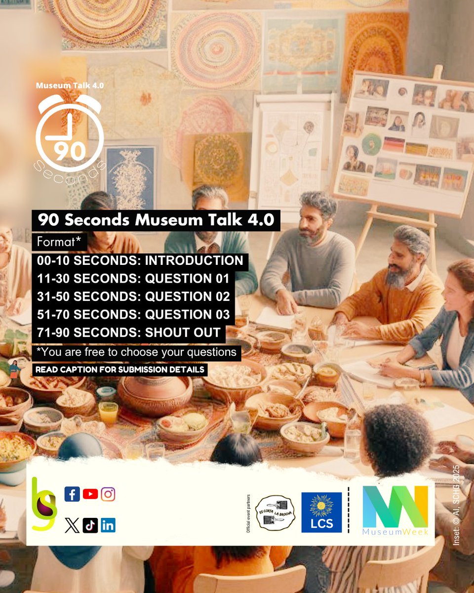 schgpk's tweet image. Get ready for '90 Seconds Museum Talk 4.0' with Save Cultural Heritage Group!

We invite you to share your passion, career insights, and how you celebrate #MuseumWeek ( @museumweek ).

The deadline for submissions is June 30, 2025.

Pl. reach out to us via DM. 
#schgpk