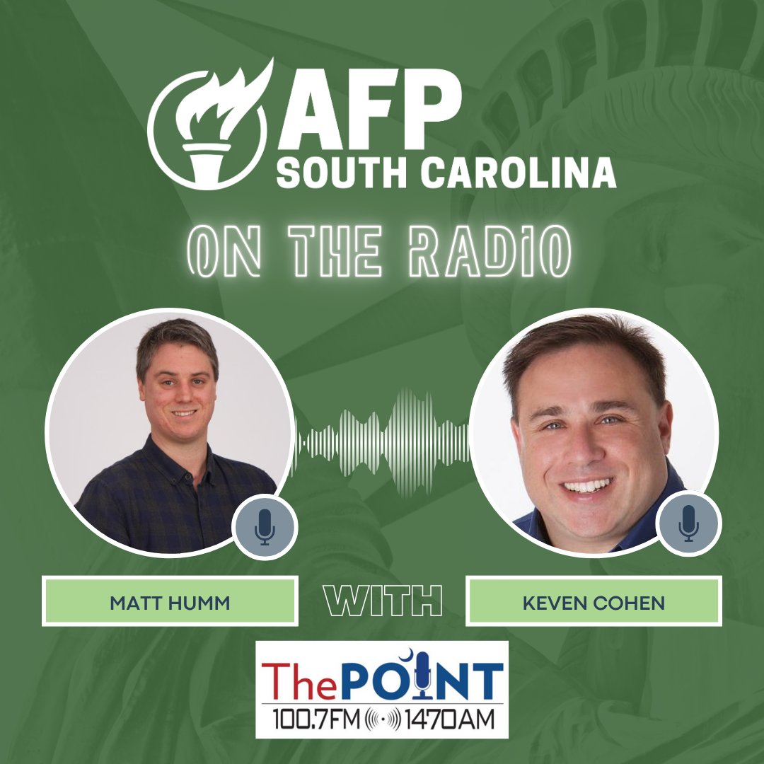 AFP South Carolina (@afpscarolina) on Twitter photo 📻 Our State Director <a href="/MattHumm/">Matt Humm</a> will be on the air with <a href="/KevenCohen/">Keven Cohen</a> <a href="/PointRadioSC/">100.7 The Point</a> at ⏰4pm⏰
While national Democrats parade through South Carolina pushing the same failed agenda voters rejected last November, we’re focused on what actually matters - making the Trump tax cuts 📻 Our State Director <a href="/MattHumm/">Matt Humm</a> will be on the air with <a href="/KevenCohen/">Keven Cohen</a> <a href="/PointRadioSC/">100.7 The Point</a> at ⏰4pm⏰
While national Democrats parade through South Carolina pushing the same failed agenda voters rejected last November, we’re focused on what actually matters - making the Trump tax cuts