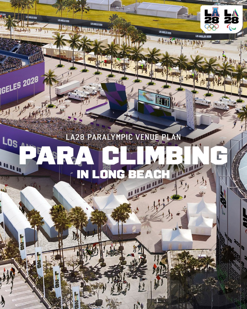 LA28 (@la28) on Twitter photo Harnessing good vibes and epic sends at LA28. 🦾🔥
Para Climbing will make its Paralympic debut in 2028 from the Convention Center Lot in Long Beach.
<a href="/Paralympics/">Paralympic Games</a> | <a href="/LongBeachCity/">City of Long Beach</a> | <a href="/ifsclimbing/">International Federation of Sport Climbing</a> Harnessing good vibes and epic sends at LA28. 🦾🔥
Para Climbing will make its Paralympic debut in 2028 from the Convention Center Lot in Long Beach.
<a href="/Paralympics/">Paralympic Games</a> | <a href="/LongBeachCity/">City of Long Beach</a> | <a href="/ifsclimbing/">International Federation of Sport Climbing</a>