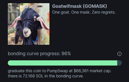 GOMASK_SOL's tweet photo. we are very close to filling the bonding curve https://t.co/7e5tB8hWdr