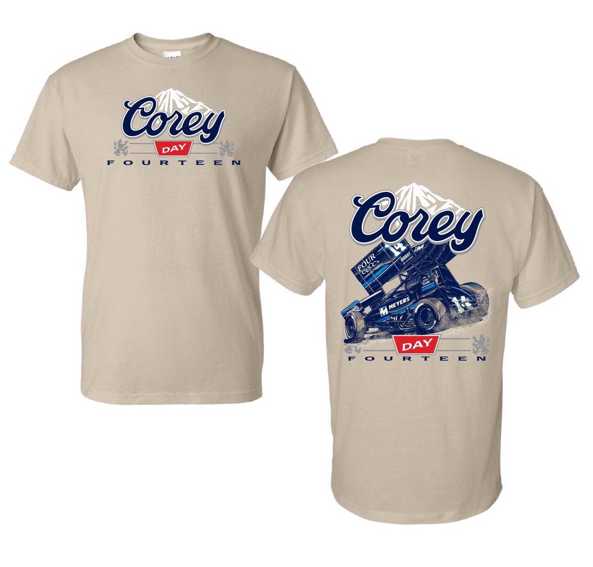 ShopCoreyDay's tweet image. YOUR FAVORITE DESIGN IS BACK!
The ALL NEW 2025 Corey Day shirts are back and BETTER! Featuring the 2025 Meyer’s Construction sprint car now in camo print!
•
🔗shop now at shopcoreyday.com
