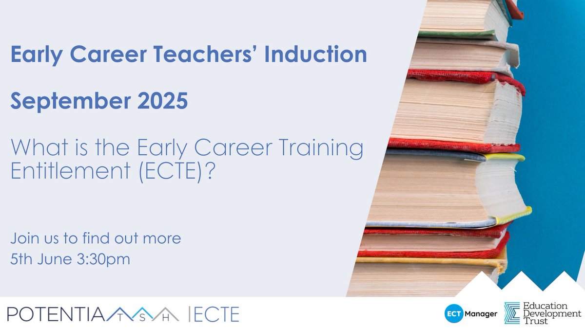 What is ECTE?  

From September 2025 all newly registered ECTs will need to be enrolled for their Early Career Teacher Entitlement (ECTE) which includes the training programme and the assessment process. 

Sign up to our webinar 2025/26 ECTE Information Webinar 

#ECT #ECTE