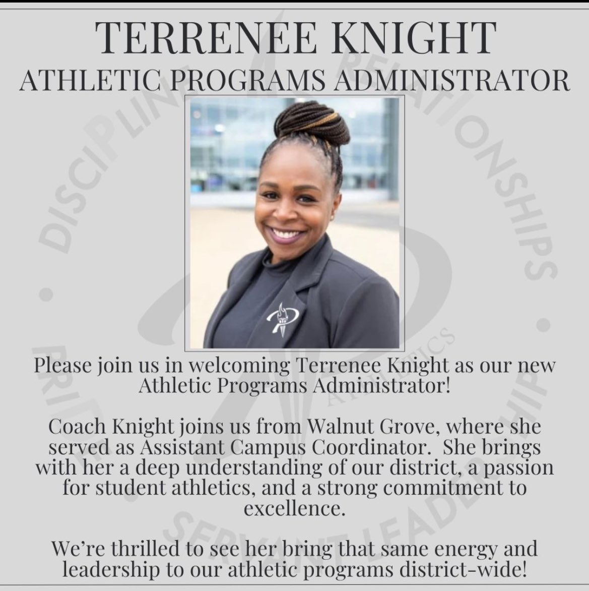 ProsperISDAthletics (@pisd_athletics) on Twitter photo We are so excited to announce <a href="/coachterreneek/">Terrenee Knight M.Ed</a> as our new Athletic Program’s Administrator for Prosper ISD! She is an amazing servant leader who is ready to pour into our programs, kids and coaches! Welcome Coach Knight!! #ProsperProud We are so excited to announce <a href="/coachterreneek/">Terrenee Knight M.Ed</a> as our new Athletic Program’s Administrator for Prosper ISD! She is an amazing servant leader who is ready to pour into our programs, kids and coaches! Welcome Coach Knight!! #ProsperProud