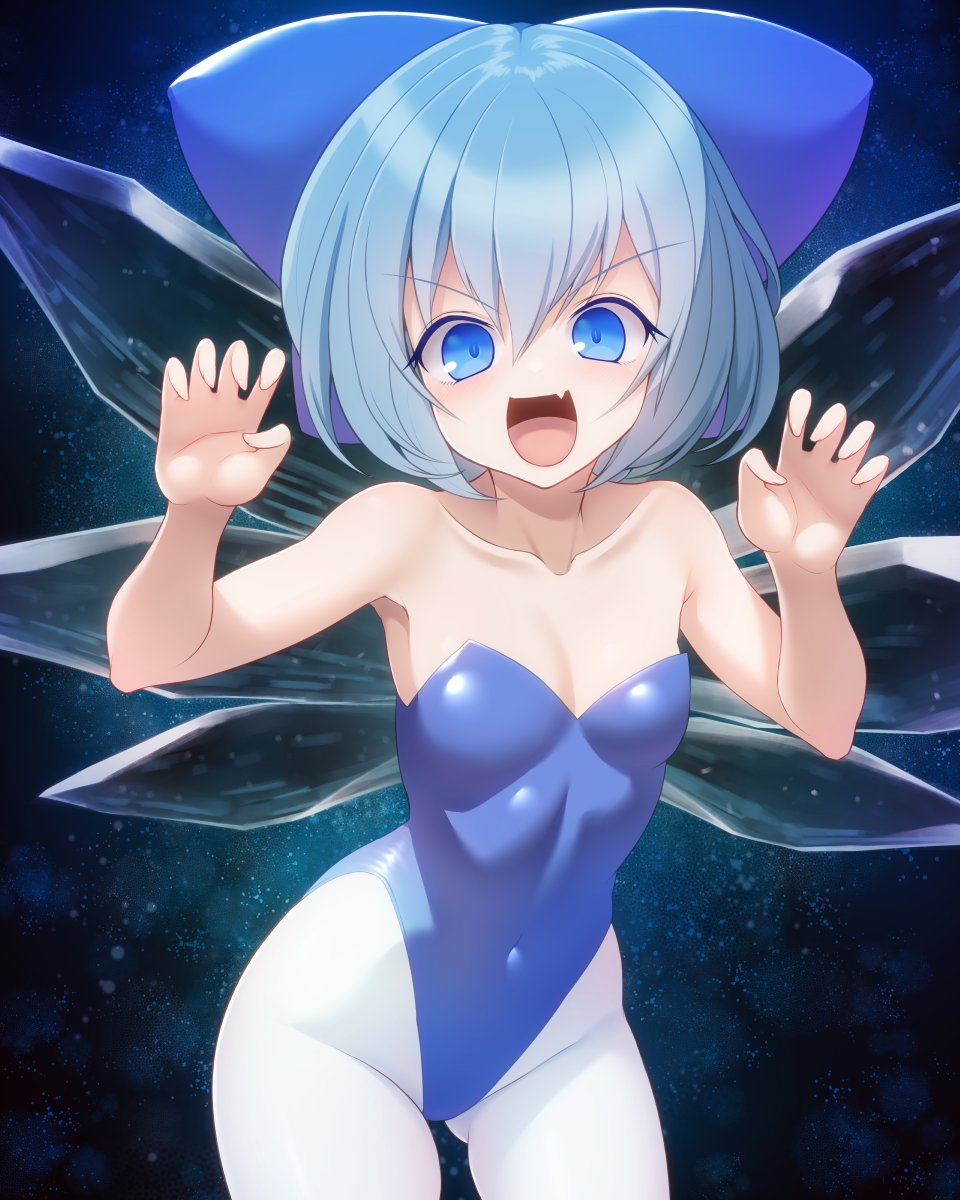 チルノ(東方Project) 「skebリクエスト募集しております! 6月～7月あたりに納品できれば!」|クレセント＠skebリク募集中のイラスト