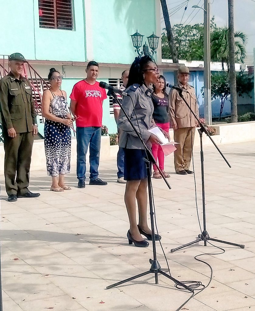 #Mella, #SantiagoDeCuba. La circ.#13, demarcación territorial Mella, tiene dentro de sus límites al parque monumento Julio A Mella, el cual sirvió de escenario al acto mcpal por el 64 aniversario de creado el MININT, presente Victoria Rodríguez Prim. Sec. PCC.#CubaRevolución