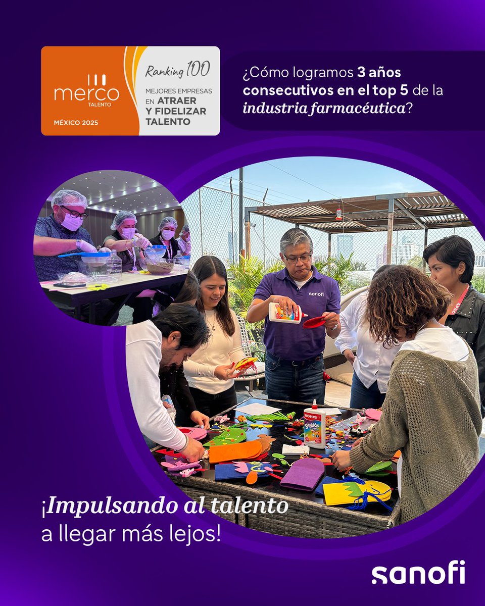 ¡Celebramos estar por tercer año consecutivo en el top 5 de la industria farmacéutica!

Estamos comprometidos en crear entornos laborales donde el talento se desarrolla y la innovación mejora la vida de las personas. 

#MercoTalento2025 #SanofiMéxico #MarcaEmpleadora