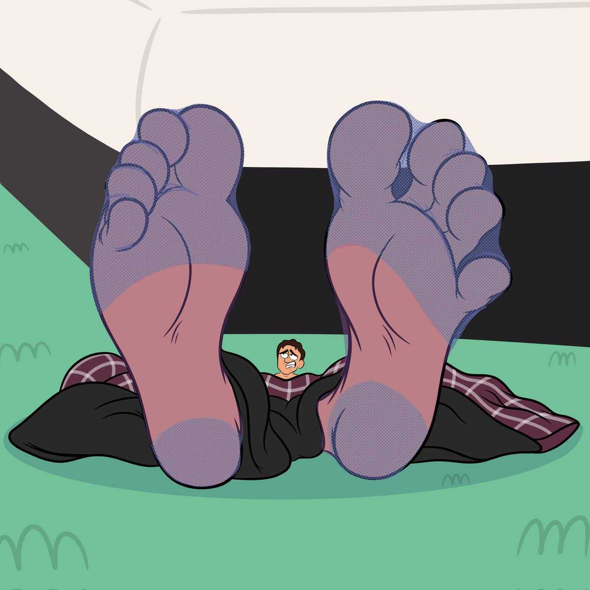 A Lil project I could help drawing with <a href="/patula_feet/">Patulafeet (commissions open)</a> character with some sheer socks 
#feetmale #unevenshrink #hyperfeet #sizetwitter #feettwitter
