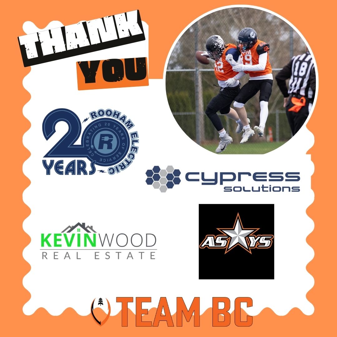 BIG thanks to these local businesses who have supported the Team BC 2025 tackle athletes in a BIG way! We appreciate you 👏 

@roohamelectric