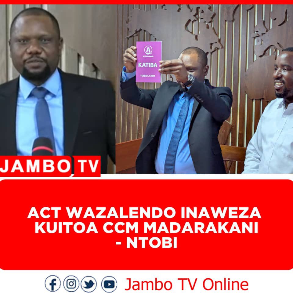 <a href="/Ntobi_/">NTOBI</a> nimekusikiliza kwa utulivu sana. Yaani masaa machache toka ujiunge na <a href="/ACTwazalendo/">ACTWazalendo</a> umenyonya MAARIFA. Ulikuwa so composed. Statemanlike. Umeonyesha uwezo mkubwa wa kusoma alama za nyakati na kuisoma ramani ya siasa zetu. Utafika mbali sana. Karibu sana.