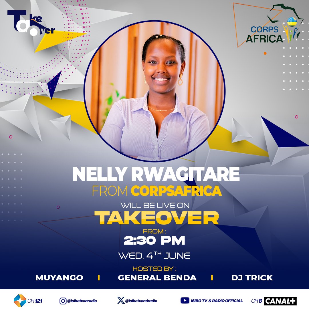 CorpsAfrica/Rwanda (@corpsafricarda) on Twitter photo 📺 Catch us LIVE on <a href="/isibotvandradio/">ISIBO TV AND RADIO</a> tomorrow at 2:30 PM!
Our PR & Partnerships Manager, <a href="/Nelly_Rwagitare/">Nelly</a> , will be diving into all you need to know about applying for the 7th cohort of <a href="/CorpsAfricaRda/">CorpsAfrica/Rwanda</a> Volunteers.
Get ready for an inspiring session that could spark your next big 📺 Catch us LIVE on <a href="/isibotvandradio/">ISIBO TV AND RADIO</a> tomorrow at 2:30 PM!
Our PR & Partnerships Manager, <a href="/Nelly_Rwagitare/">Nelly</a> , will be diving into all you need to know about applying for the 7th cohort of <a href="/CorpsAfricaRda/">CorpsAfrica/Rwanda</a> Volunteers.
Get ready for an inspiring session that could spark your next big