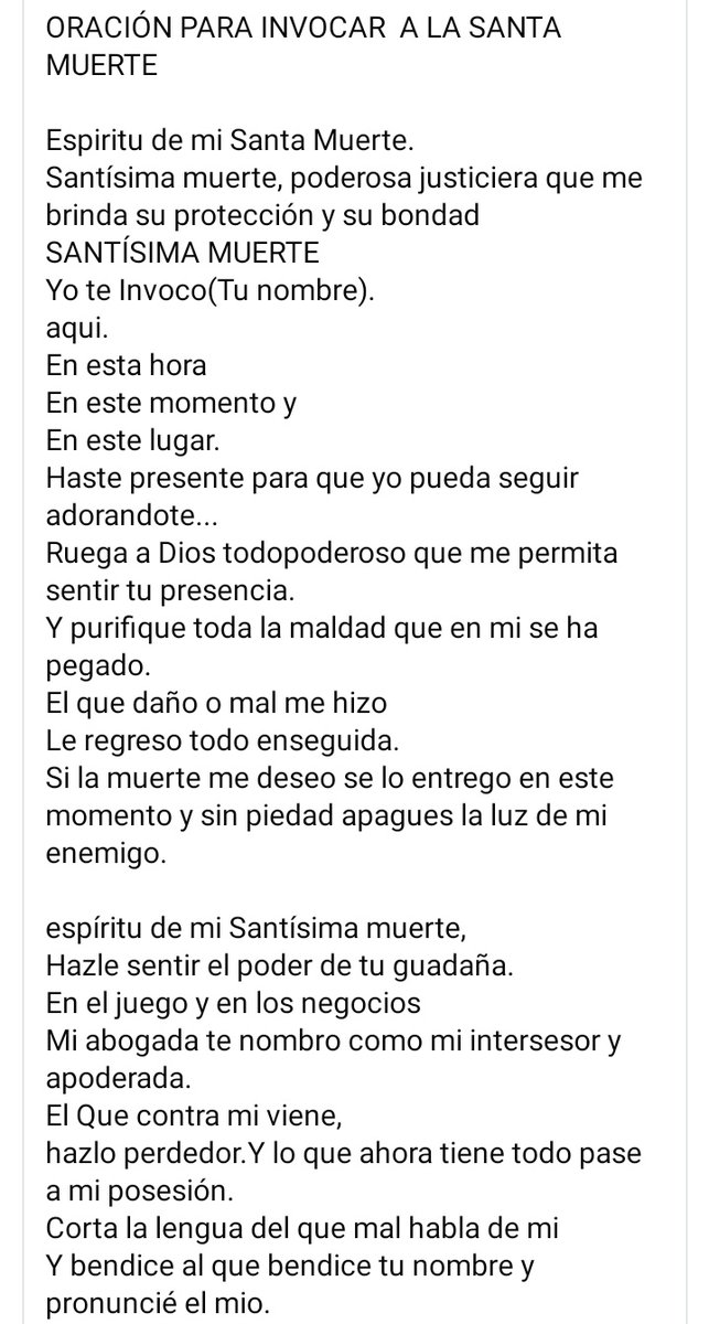 SantaMuerte009's tweet photo. En el nombre de Dios Padre, Dios hijo y Dios espíritu Santo así sea

Amén mi Santísima 🙏🏻 https://t.co/8nkkMgmfrw