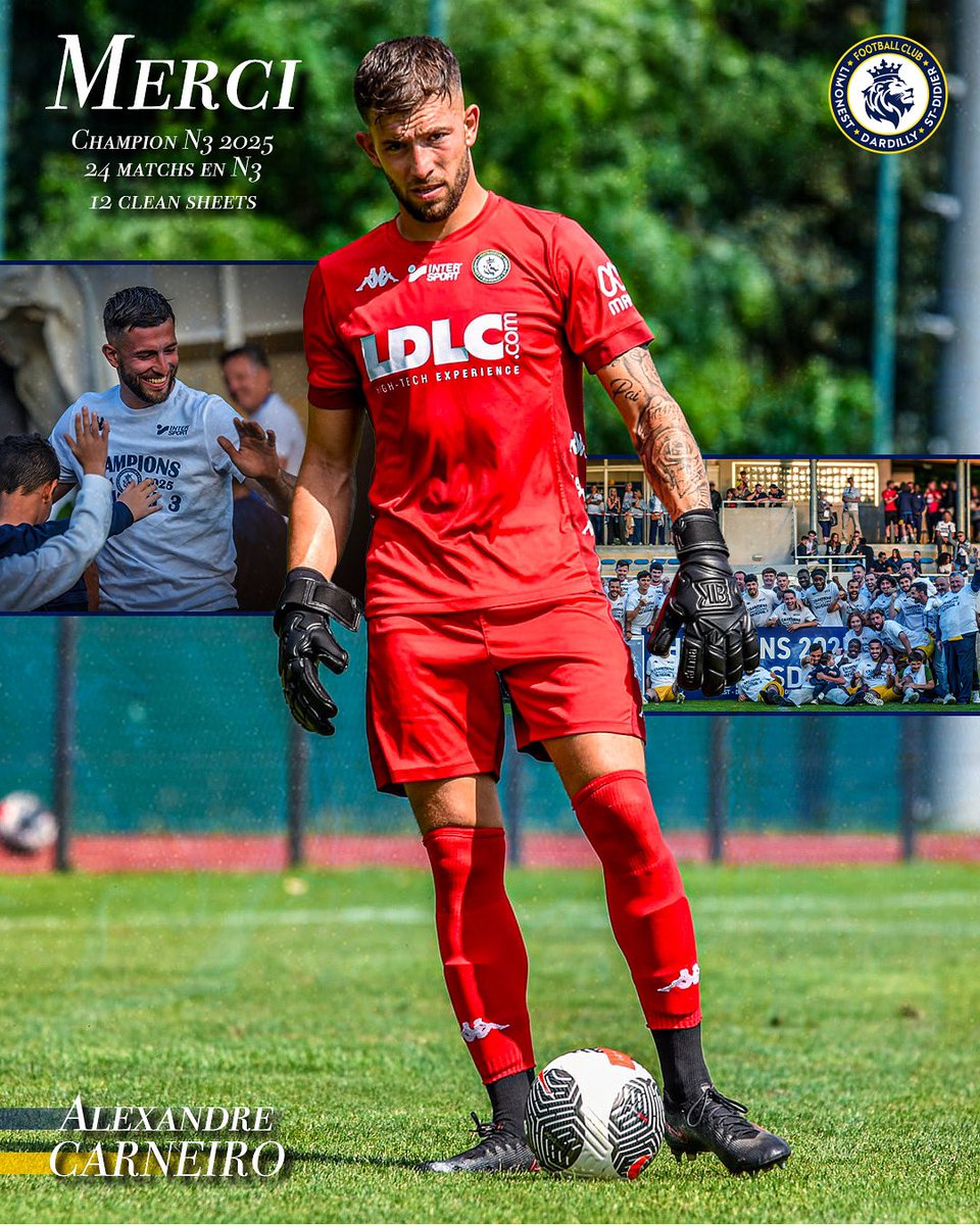FCLDSD_Officiel's tweet photo. 𝑴𝒆𝒓𝒄𝒊 𝑨𝒍𝒆𝒙 !
Alexandre aura été un élément important de la réussite du club cette saison. 12 clean sheets au compteur cette saison, pour 24 matchs joués. 🧤
Bonne continuation à toi, sur et en dehors du terrain ! 🙏💙💛
#fcldsd https://t.co/OLOtNmZRO8