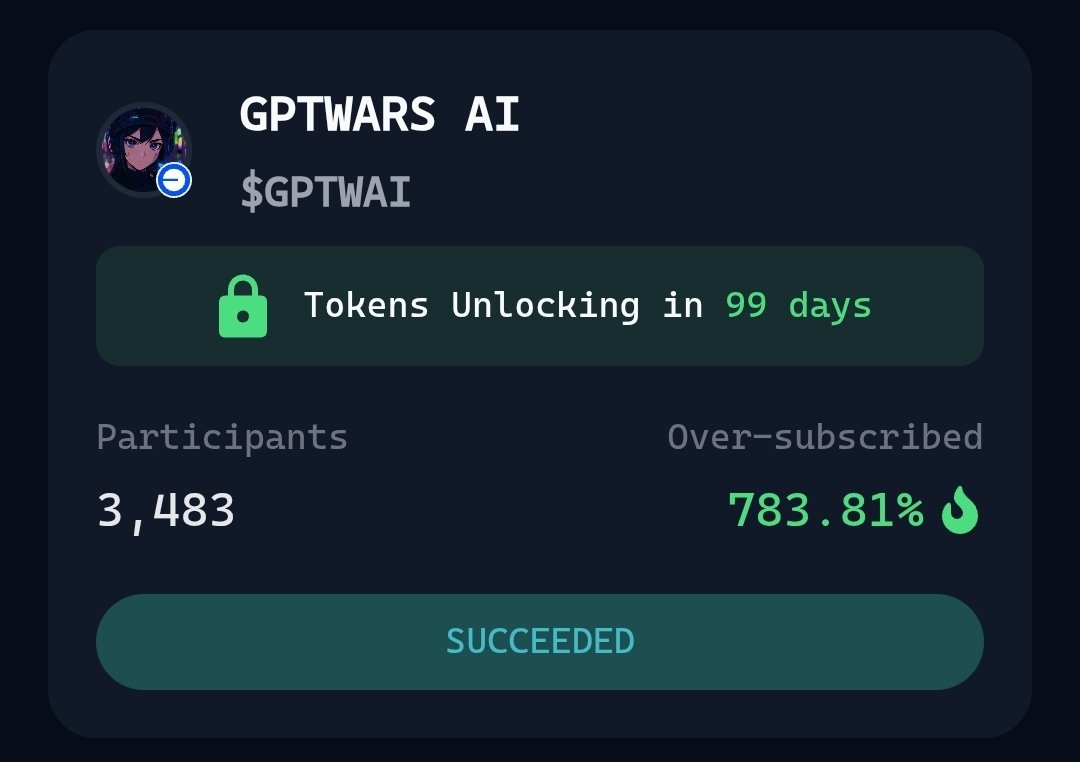 Ggs to <a href="/gptwai/">GPTWAI Agent</a> and the <a href="/virtuals_io/">Virtuals Protocol</a> team for following through and listening to the community on extending the Green Dev Lock! This will strengthen support and increase confidence in trading (especially to earn the Virgen Point multiplier) now the the lock is 99 days! Great job!