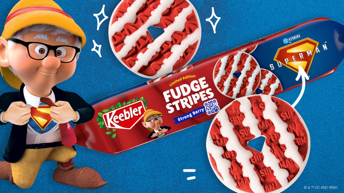 We can’t keep this secret anymore! Introducing the Limited Edition Keebler Superman Fudge Stripes Cookies featuring a strong berry flavor! Tag a friend you want to try this new cookie with below and we just might send you a sweet surprise!🍪