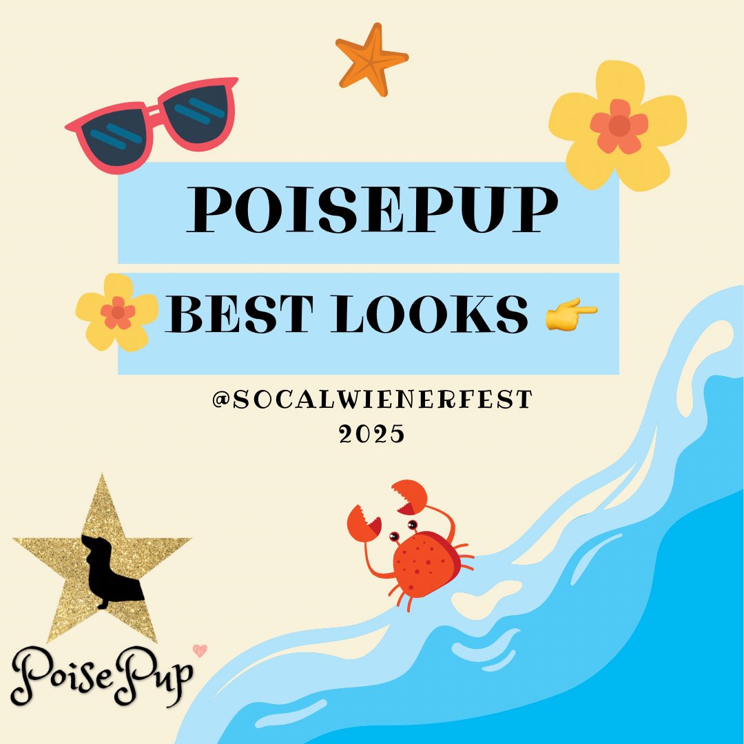 PoisePup's tweet photo. ✨ It was such a joy seeing you all weenie dogs &amp; pups of all breeds and sizes at @socalwienerfest 🌭🏖️ This is where our dream to offer our high-quality and fashionable accessories started back in the summer of 2019 and continues to this day! Thank you for your love 💗🐾 ✨ https://t.co/m0LXLmz0pG