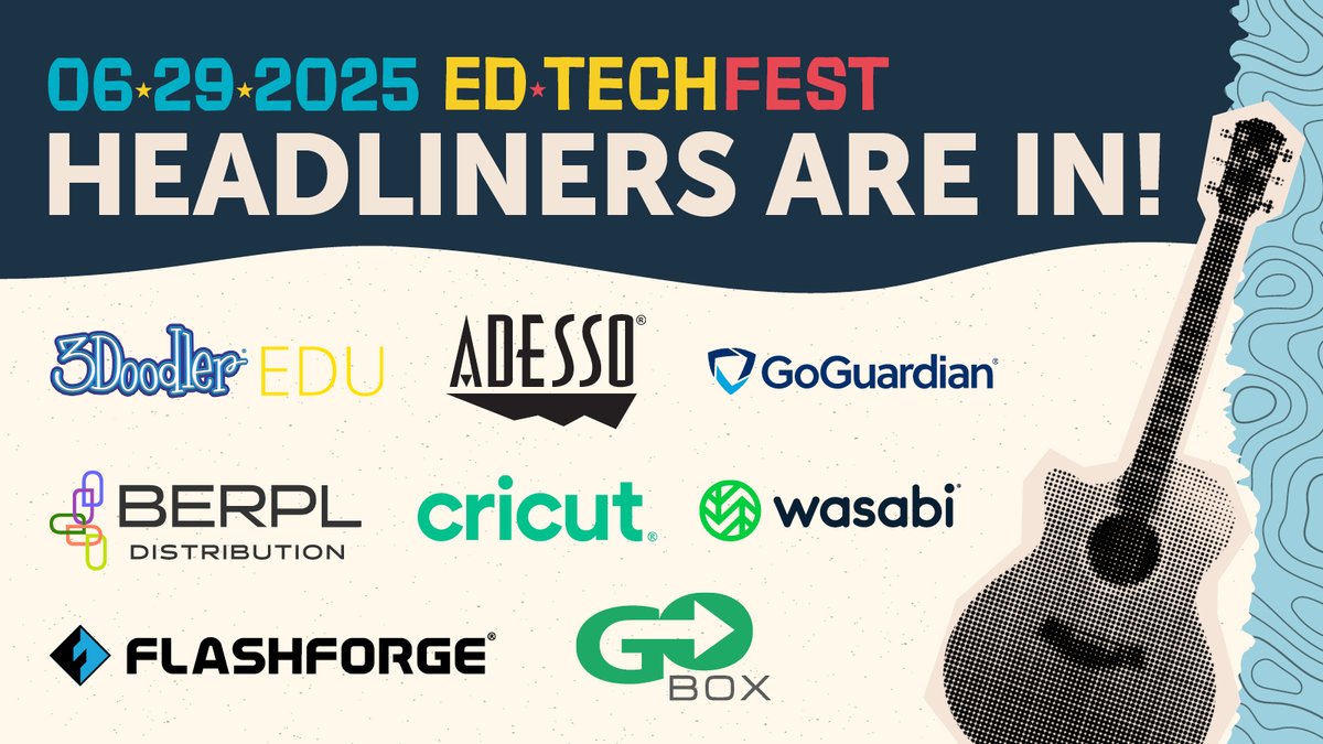 Make some noise for some of our Headliners! EdTech Fest is fast approaching. Keep an eye out this month to see more EdTech Rockstar's attending. 
Secure your free spot on the waitlist for a chance to attend. eventbrite.com/e/edtech-fest-…  #k12 #ISTE2025 #EdTechFest
