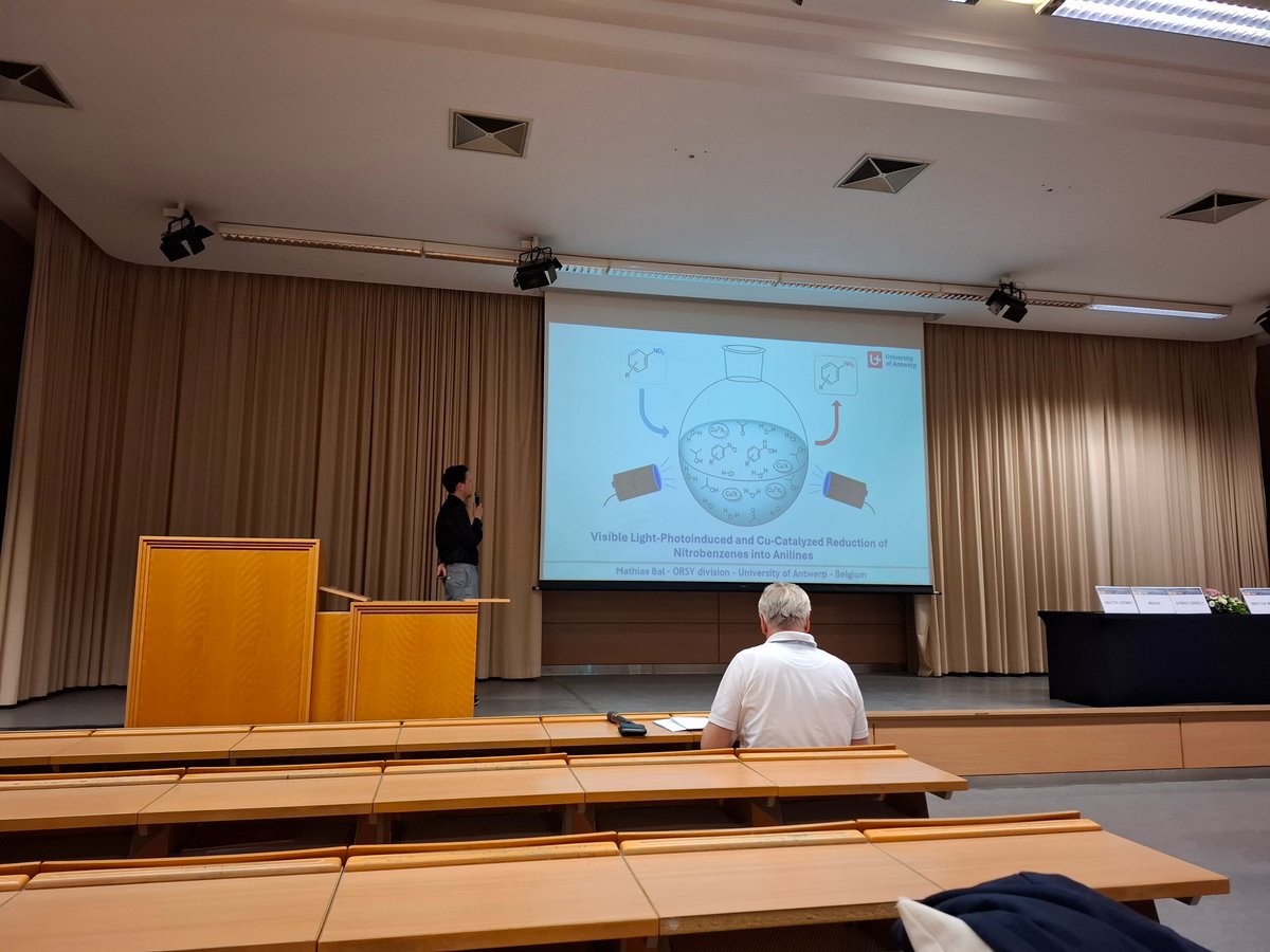 Mathias gave an excellent talk at #ICGSC2025 showcasing his recent publication in <a href="/ACSCatalysis/">ACS Catalysis</a> entitled “Visible Light-Photoinduced and Cu-Catalyzed Reduction of Nitrobenzenes into Anilines”.
Feel free to catch up with him with any questions!!