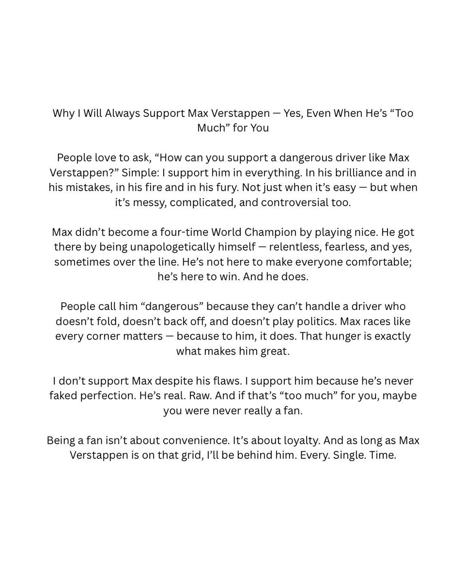 Why I will always support Max Verstappen❤️