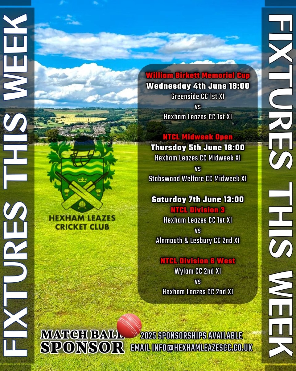 A week that busy I had to move the logo to fit all the fixtures in, starting with our 1st team away to Greenside in the William Birkett Memorial Cup.