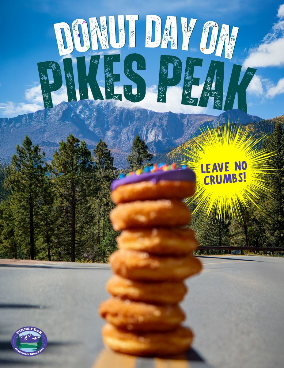 🍩 Celebrate Donut Day this friday on Pikes Peak - America's Mountain! Visit Crystal Reservoir, Glen Cove, and the Summit with a fun “Donut Day Passport." 

🎟️ Donut Day activities are FREE with a timed entry or shuttle ticket.

Plan your visit at ColoradoSprings.gov/drivepikespeak