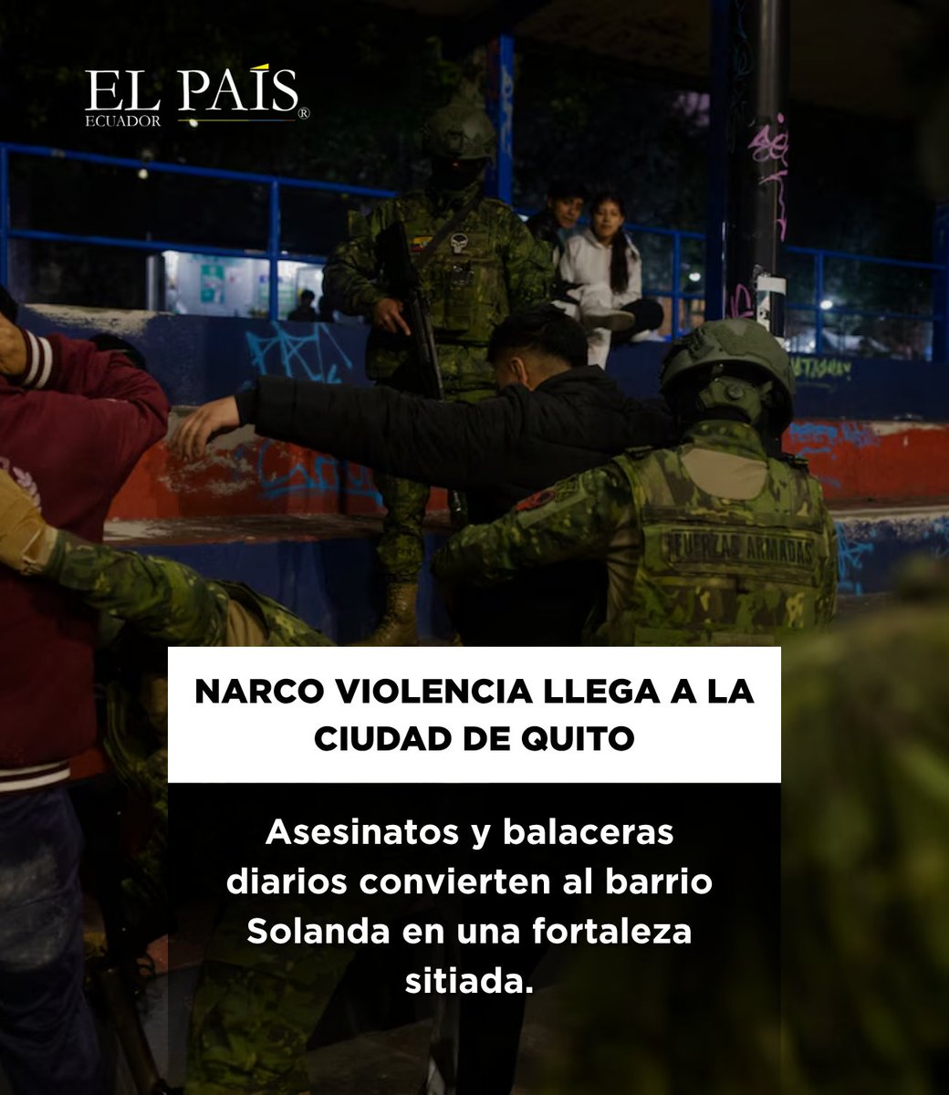 🇪🇨 La violencia narco ha llegado a Quito. Solanda, en el sur de la ciudad, vive una ola de asesinatos y enfrentamientos entre bandas criminales. Vecinos se protegen tras barreras, enfrentando una realidad de balaceras y negocios atacados a tiros.
