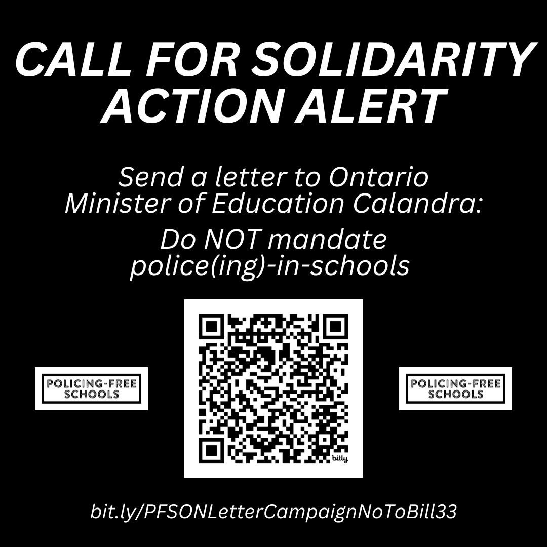 Policing-Free Schools (@policingfreesch) on Twitter photo ‼️SHARE WIDELY‼️
🚨TAKE ACTION - LETTER CAMPAIGN🚨
⚠️Send a letter to the Ontario Minister of Education <a href="/PaulCalandra/">Paul Calandra</a>
📣Do NOT mandate police(ing)-in-schools
➡️ bit.ly/PFSONLetterCam…
#PolicingFreeSchoolsON
#PolicingFreeSchools
#PoliceFreeSchools
#ONPoli
#ONTEd
#ONLab ‼️SHARE WIDELY‼️
🚨TAKE ACTION - LETTER CAMPAIGN🚨
⚠️Send a letter to the Ontario Minister of Education <a href="/PaulCalandra/">Paul Calandra</a>
📣Do NOT mandate police(ing)-in-schools
➡️ bit.ly/PFSONLetterCam…
#PolicingFreeSchoolsON
#PolicingFreeSchools
#PoliceFreeSchools
#ONPoli
#ONTEd
#ONLab